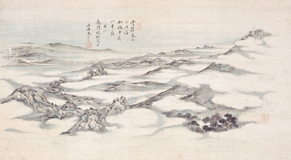 浅間山真景図　一幅　江戸時代（18世紀）